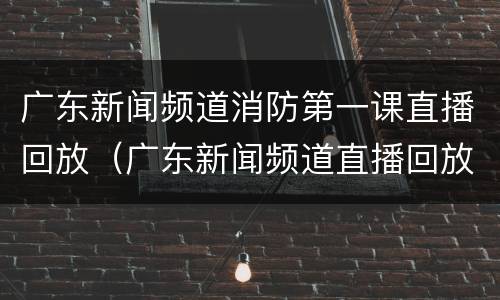 广东新闻频道消防第一课直播回放（广东新闻频道直播回放消防开学第一课）