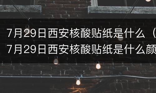 7月29日西安核酸贴纸是什么（7月29日西安核酸贴纸是什么颜色）