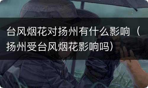 台风烟花对扬州有什么影响（扬州受台风烟花影响吗）