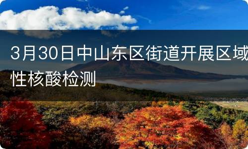 3月30日中山东区街道开展区域性核酸检测