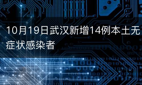 10月19日武汉新增14例本土无症状感染者