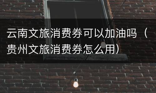 云南文旅消费券可以加油吗（贵州文旅消费券怎么用）