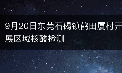 9月20日东莞石碣镇鹤田厦村开展区域核酸检测