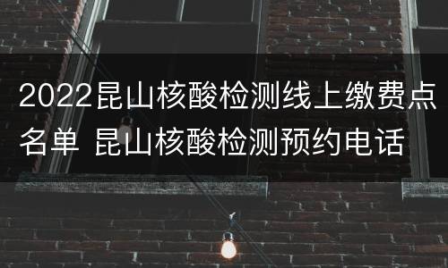 2022昆山核酸检测线上缴费点名单 昆山核酸检测预约电话