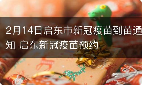 2月14日启东市新冠疫苗到苗通知 启东新冠疫苗预约