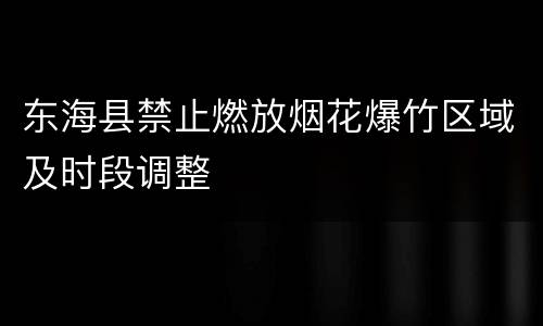 东海县禁止燃放烟花爆竹区域及时段调整