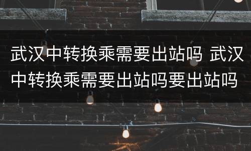 武汉中转换乘需要出站吗 武汉中转换乘需要出站吗要出站吗