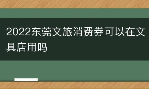 2022东莞文旅消费券可以在文具店用吗