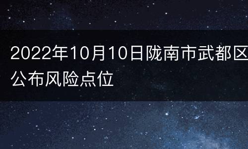 2022年10月10日陇南市武都区公布风险点位