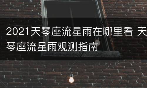 2021天琴座流星雨在哪里看 天琴座流星雨观测指南