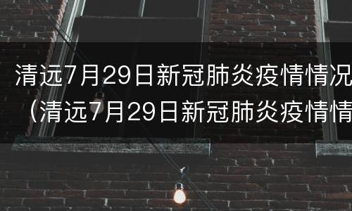 清远7月29日新冠肺炎疫情情况（清远7月29日新冠肺炎疫情情况）