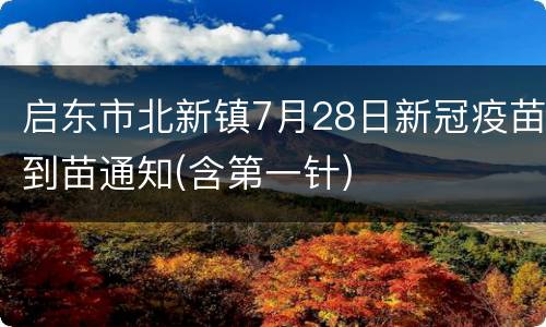 启东市北新镇7月28日新冠疫苗到苗通知(含第一针)