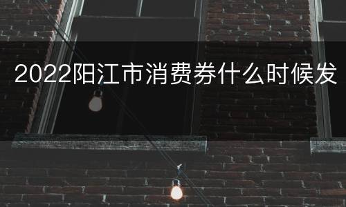 2022阳江市消费券什么时候发