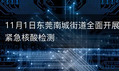 11月1日东莞南城街道全面开展紧急核酸检测