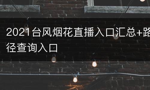 2021台风烟花直播入口汇总+路径查询入口