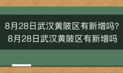 8月28日武汉黄陂区有新增吗？ 8月28日武汉黄陂区有新增吗疫情