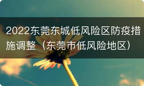 2022东莞东城低风险区防疫措施调整（东莞市低风险地区）