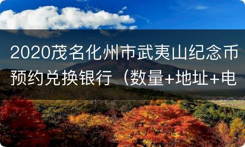 2020茂名化州市武夷山纪念币预约兑换银行（数量+地址+电话）