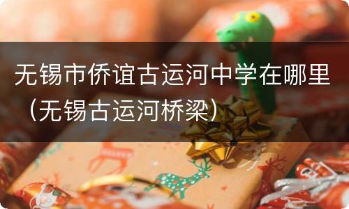 无锡市侨谊古运河中学在哪里（无锡古运河桥梁）