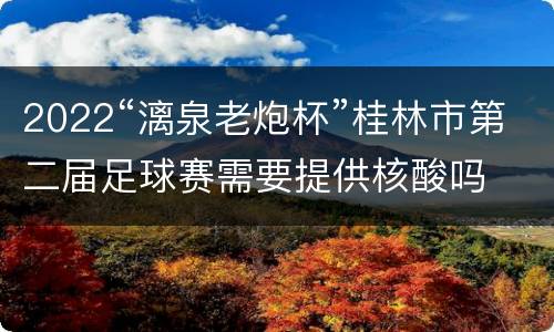 2022“漓泉老炮杯”桂林市第二届足球赛需要提供核酸吗