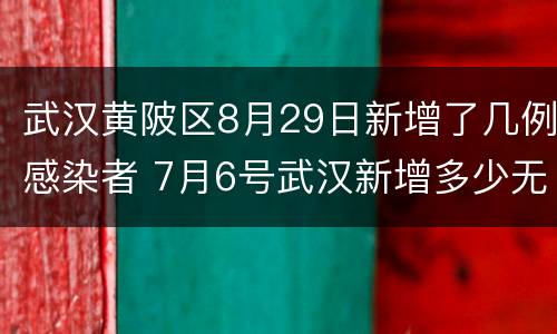 武汉黄陂区8月29日新增了几例感染者 7月6号武汉新增多少无症状感染者