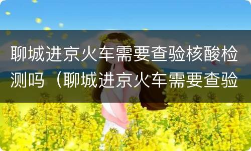 聊城进京火车需要查验核酸检测吗（聊城进京火车需要查验核酸检测吗现在）