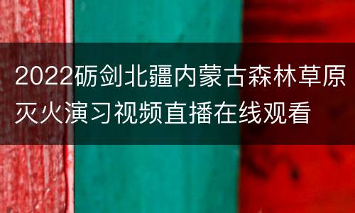 2022砺剑北疆内蒙古森林草原灭火演习视频直播在线观看