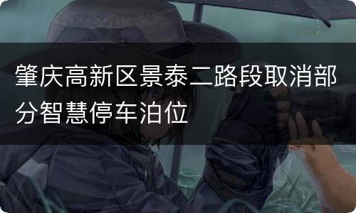 肇庆高新区景泰二路段取消部分智慧停车泊位