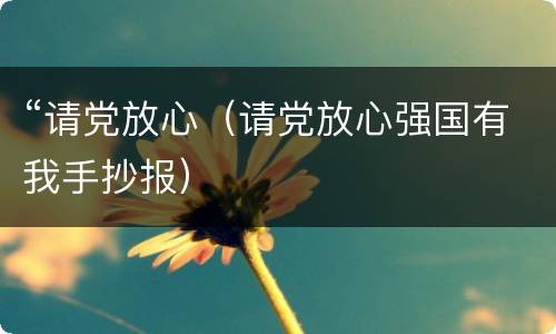“请党放心（请党放心强国有我手抄报）