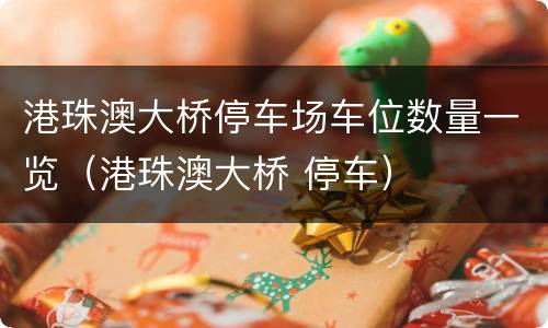 港珠澳大桥停车场车位数量一览（港珠澳大桥 停车）