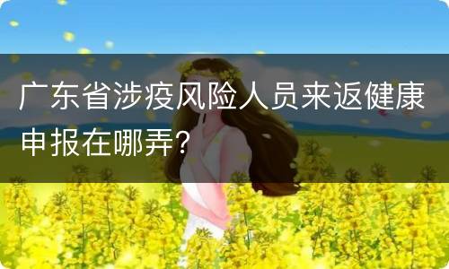 广东省涉疫风险人员来返健康申报在哪弄？