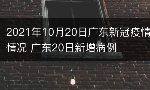 2021年10月20日广东新冠疫情情况 广东20日新增病例
