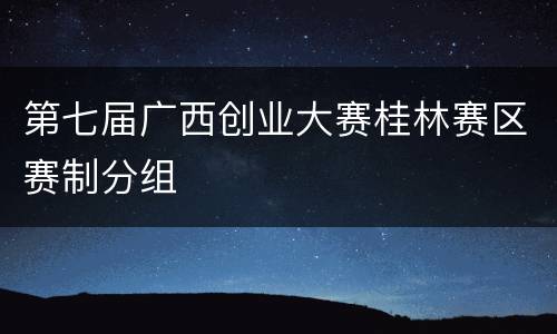 第七届广西创业大赛桂林赛区赛制分组