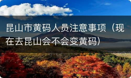 昆山市黄码人员注意事项（现在去昆山会不会变黄码）