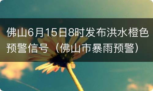 佛山6月15日8时发布洪水橙色预警信号（佛山市暴雨预警）