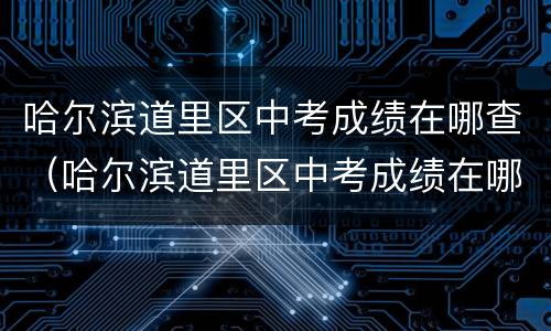 哈尔滨道里区中考成绩在哪查（哈尔滨道里区中考成绩在哪查询）