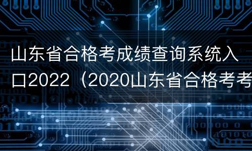 山东省合格考成绩查询系统入口2022（2020山东省合格考考试成绩查询网站）