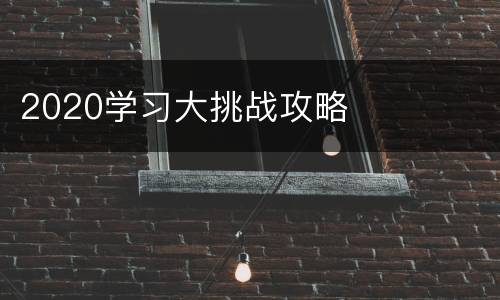 2020学习大挑战攻略