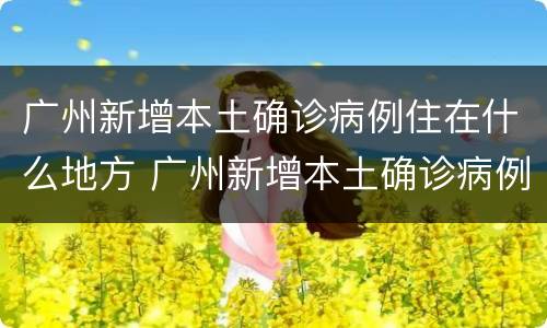 广州新增本土确诊病例住在什么地方 广州新增本土确诊病例住在什么地方最多