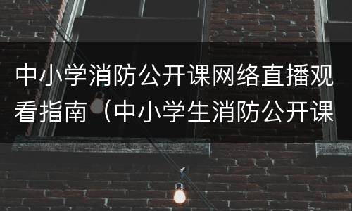 中小学消防公开课网络直播观看指南（中小学生消防公开课网络直播回放）
