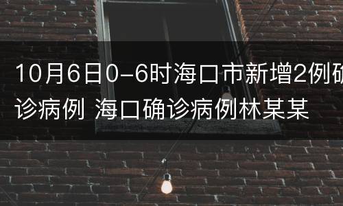 10月6日0-6时海口市新增2例确诊病例 海口确诊病例林某某