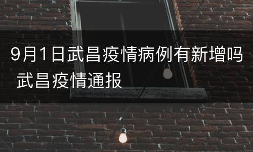 9月1日武昌疫情病例有新增吗 武昌疫情通报