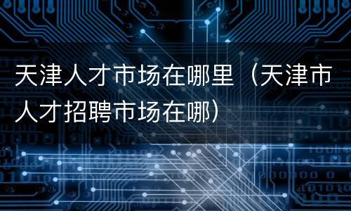 天津人才市场在哪里（天津市人才招聘市场在哪）