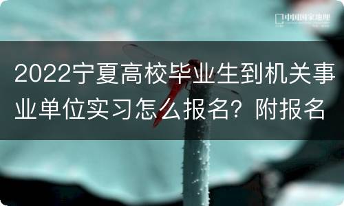 2022宁夏高校毕业生到机关事业单位实习怎么报名？附报名流程