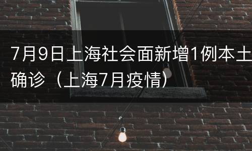7月9日上海社会面新增1例本土确诊（上海7月疫情）