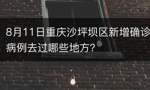 8月11日重庆沙坪坝区新增确诊病例去过哪些地方？