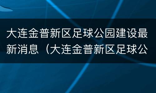 大连金普新区足球公园建设最新消息（大连金普新区足球公园建设最新消息视频）