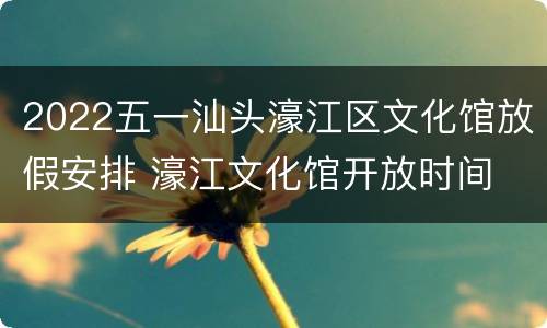 2022五一汕头濠江区文化馆放假安排 濠江文化馆开放时间