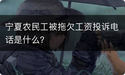 宁夏农民工被拖欠工资投诉电话是什么？
