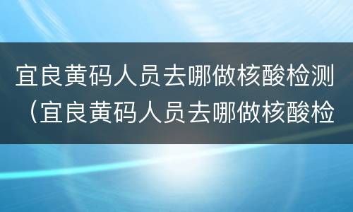 宜良黄码人员去哪做核酸检测（宜良黄码人员去哪做核酸检测）